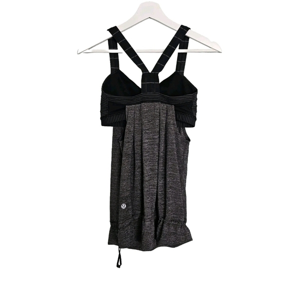 Lululemon Rest Less Tank Top Attached Bra Heathered Gray - Picture 2 of 4